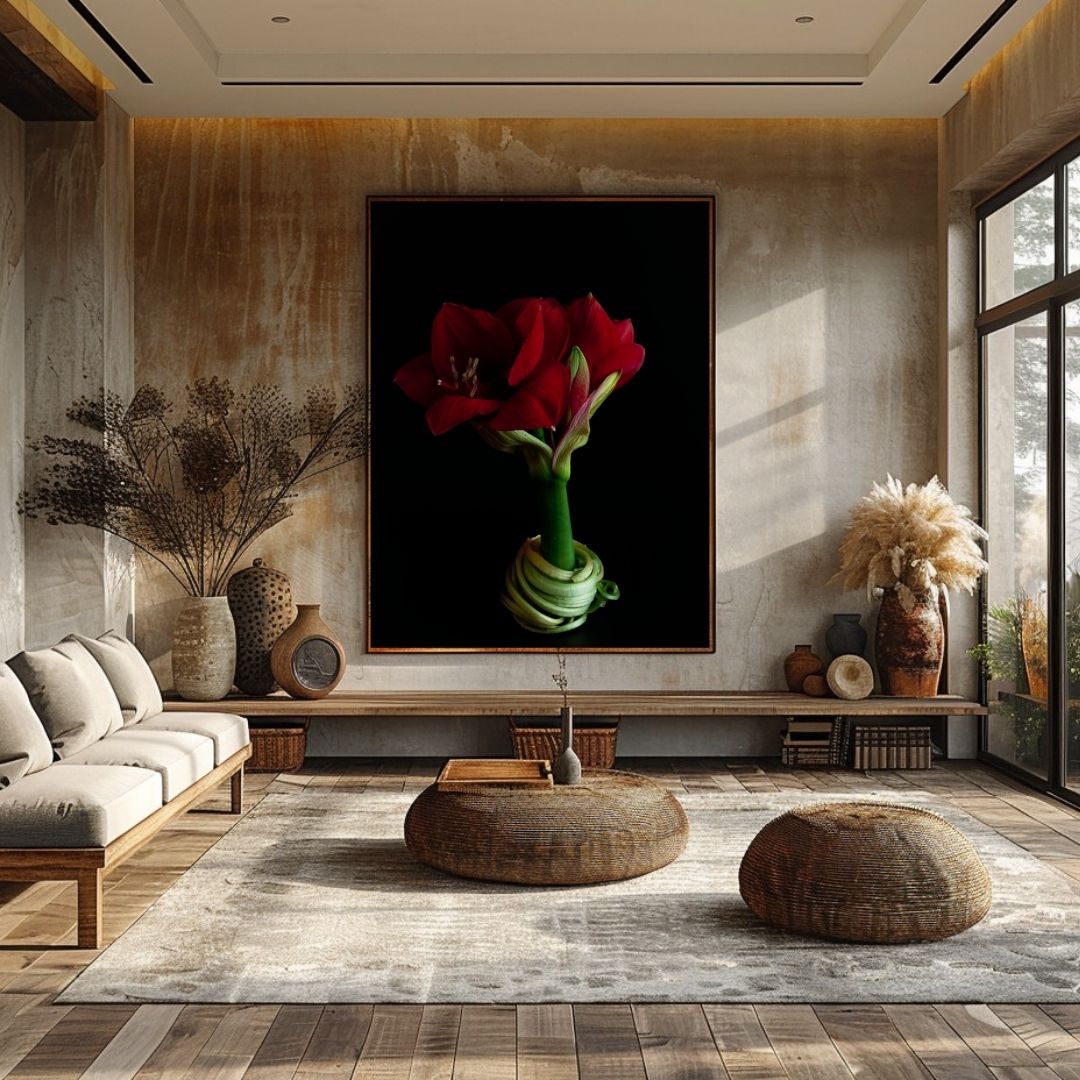 Amaryllis Poster | Graceful Red - Vamejo Design