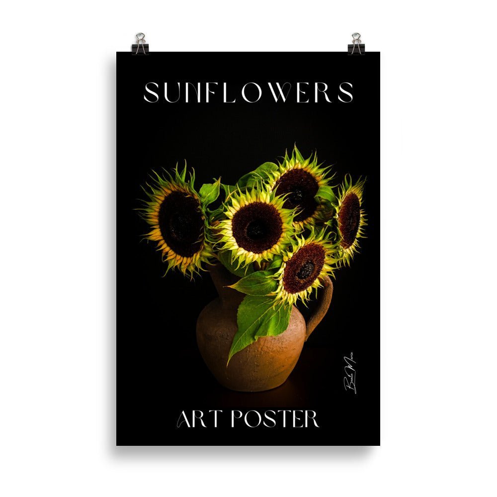 Zonnebloem Poster | Sunflowers in Rustic Vase - Vamejo Design