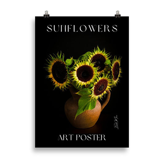 Zonnebloem Poster | Sunflowers in Rustic Vase - Vamejo Design